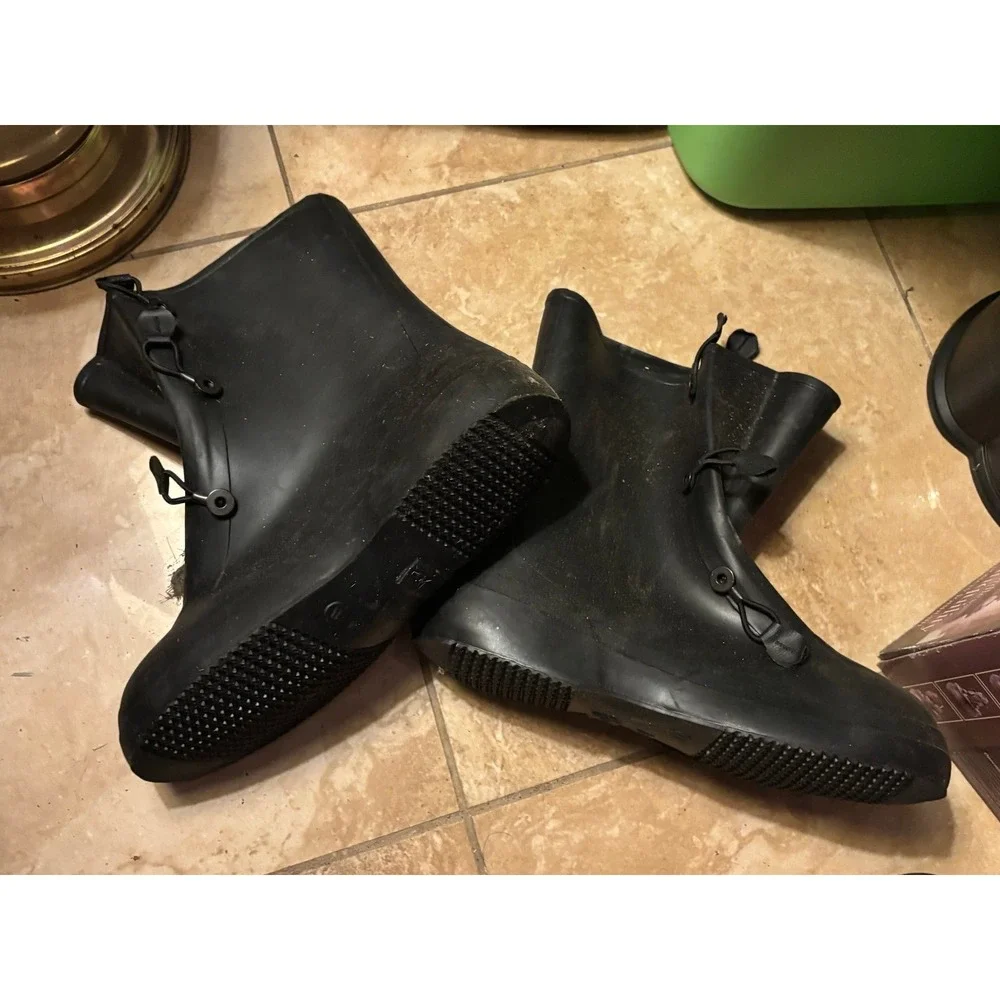 KCA Rubber Overboots Boots Mens Size 11 Black Rain Waterproof Made in USA